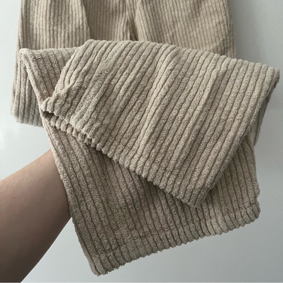 Reformation Jeans Preston Baggy High Rise Straight Corduroy Pants Cement 26 - Picture 5 of 13